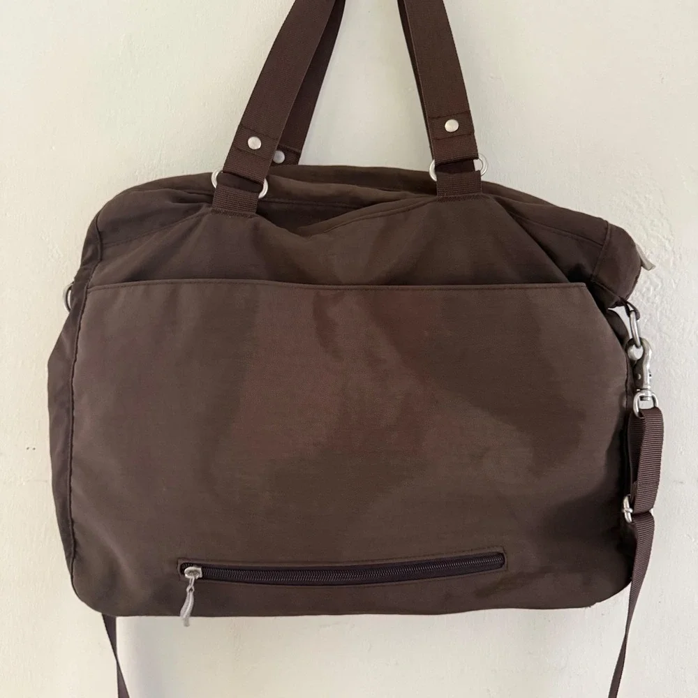 Baggallini Executive Satchel Tote Brown Crossbody Messenger Bag‎ Purse